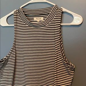 Madewell medium mock neck striped tank